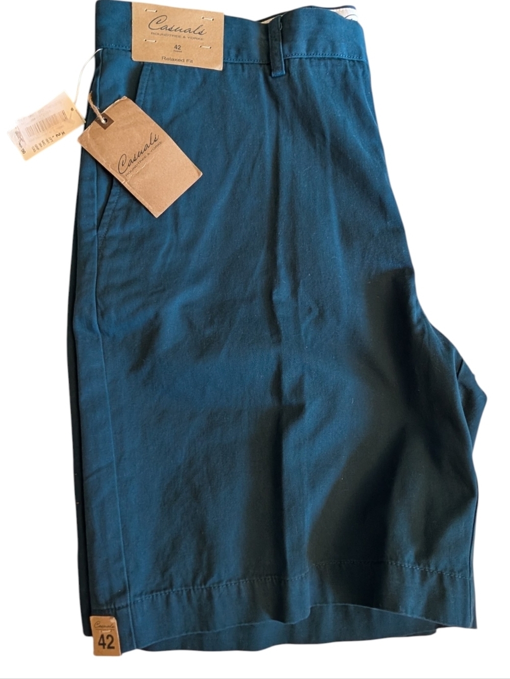 Mens Casuals Shorts Teal Waist 42 Flat Front